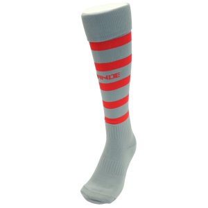 画像: GRANDE.F.P BORDER FOOTBALL SOCKS グレーｘレッド