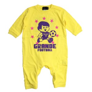 画像: GRANDE.F.P　サッカーボーイベイビーロンパース　イエローｘパープル
