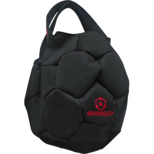 画像: GRANDE.F.Pサッカーボール型トートバッグ　ブラックｘレッド刺繍