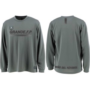 画像: 【BIGサイズ対応】GRANDE.F.P.ハイパーロゴ.ヘキサゴン.長袖プラクティスシャツ　　ダークグレーｘクローム