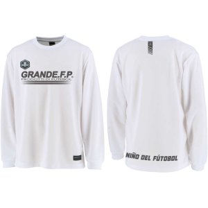 画像: 【BIGサイズ対応】GRANDE.F.P.ハイパーロゴ.ヘキサゴン.長袖プラクティスシャツ　　ホワイトｘクローム