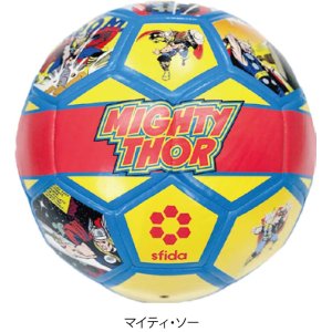 画像:  MARVELコラボサッカーボール＜レトロ柄[HERO]シリーズ＞　マイティー・ソー