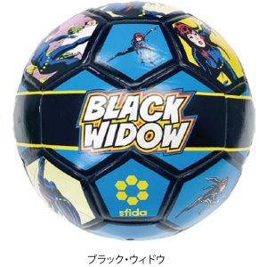 画像:  MARVELコラボサッカーボール＜レトロ柄[HERO]シリーズ＞　ブラック・ウィドウ
