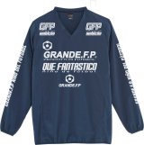 画像: 【BIGサイズ対応】GRANDE.F.P.ドライストレッチVネックピステ.ネイビーｘホワイト