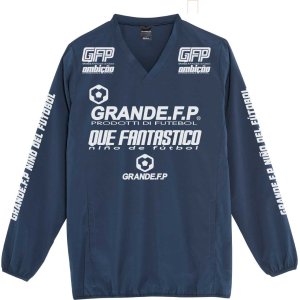 画像: 【BIGサイズ対応】GRANDE.F.P.ドライストレッチVネックピステ.ネイビーｘホワイト
