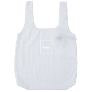 画像: GRFP.ナイロンリップ.ポケッタブルエコバッグ ホワイト