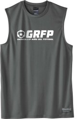 画像: 【BIGサイズ対応】GRFP.ドライストレッチノースリーブシャツ　ダークグレーｘホワイト