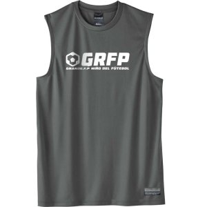 画像: 【BIGサイズ対応】GRFP.ドライストレッチノースリーブシャツ　ダークグレーｘホワイト