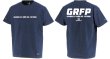 画像1: 【BIGサイズ対応商品】GRFPバックプリント半袖Tシャツ　ネイビーｘホワイト