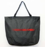 画像: GRANDE.F.P.ハイパーロゴ.BIGショルダートートエコバッグ　ブラックｘレッド