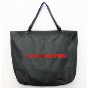 画像: GRANDE.F.P.ハイパーロゴ.BIGショルダートートエコバッグ　ブラックｘレッド