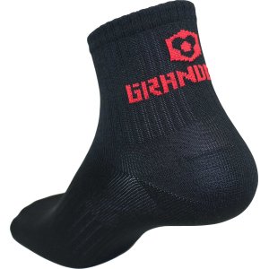 画像: GRANDE.F.P ベーシックハーフソックス　ブラックｘレッド