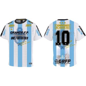 画像: 【BIGサイズ対応商品】 2022.CAMPEONES DEL MUNDO-T.-Argentina-　アルゼンチン.ホワイトｘサックスブルー