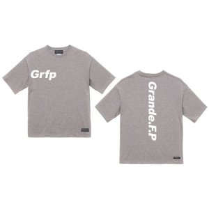 画像: Grfp.プリント.ルーズフィット半袖Tシャツ　ヘザーグレーｘホワイト