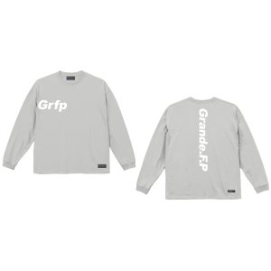 画像: Grfp.プリント.ルーズフィット長袖Tシャツ　フロストグレーｘホワイト