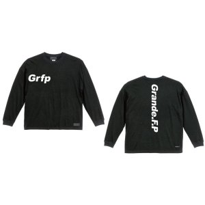 画像: Grfp.プリント.ルーズフィット長袖Tシャツ　ブラックｘホワイト