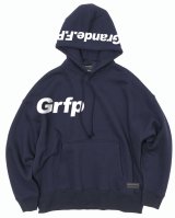 画像: Grfp.プリント.ルーズフィットスウェットプルパーカー　ネイビーｘホワイト　　　　　　　　　　　　　　　　　　　　　　　　　　　　　　　　　　
