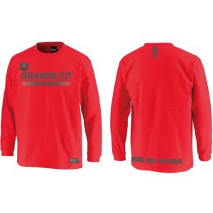画像: 【BIGサイズ対応】GRANDE.F.P.ハイパーロゴ.ヘキサゴン.長袖プラクティスシャツ レッドxクローム