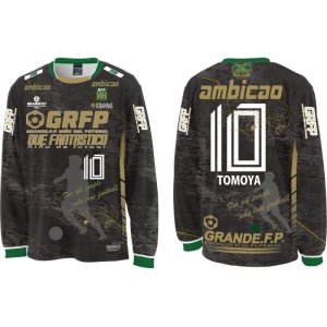 画像: 【ジュニア〜BIGサイズ対応商品】 見木友哉ｘGRANDE.F.Pコラボ.TOMOYA・NO.10昇華転写サポートプラシャツ.長袖　ブラック