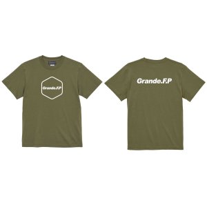 画像: 【BIGサイズ対応商品】 Grande.F.P.ヘキサゴンプリント半袖Tシャツ　ライトオリーブｘホワイト