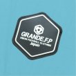 画像3: 【BIGサイズ対応商品】 Grande.F.Pスタンダード.ロゴプリント半袖Tシャツ　アクアブルーｘホワイト