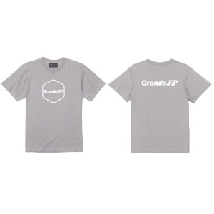 画像: 【BIGサイズ対応商品】 Grande.F.P.ヘキサゴンプリント半袖Tシャツ　ライトグレーｘホワイト