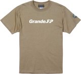画像: 【BIGサイズ対応商品】 Grande.F.Pスタンダード.ロゴプリント半袖Tシャツ　サンドカーキｘホワイト