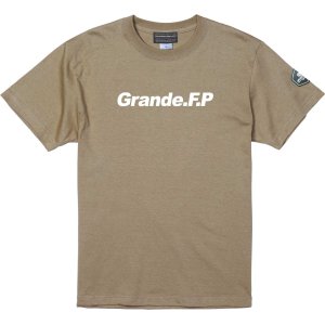 画像: 【BIGサイズ対応商品】 Grande.F.Pスタンダード.ロゴプリント半袖Tシャツ　サンドカーキｘホワイト