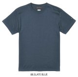 画像: 【BIGサイズ対応商品】  GRANDE.F.P.定番ハイクオリティー.ベーシックソリッド（無地）刺繍入りカラーTシャツ 　スレートブルー