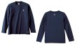 画像1: 【BIGサイズ対応商品】 見木友哉ｘGRANDE.F.Pコラボ.TOMOYA.シルエット刺繍長袖Tシャツ　ネイビー