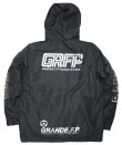 画像2: 【BIGサイズ対応】GRFP.パネルプリント.フーデッド.ウォーマーハーフジャケット　　　ブラックｘガンメタル