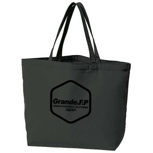 画像: ヘキサゴン.コットンキャンバスBIGトートバッグ　ダークグレーｘブラック