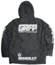画像2: 【BIGサイズ対応】GRFP.パネルプリント.フーデッド.ウォーマーハーフジャケット　　　ブラックｘホワイト