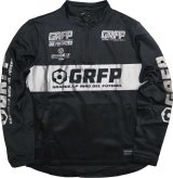画像: 【BIGサイズ対応】GRFP.パネルプリント.ストレッチジャージ.ハーフZIPジャケット　ブラックｘガンメタル