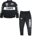 画像3: 【BIGサイズ対応】GRFP.パネルプリント.ストレッチジャージ.ハーフZIPジャケット　ブラックｘホワイト