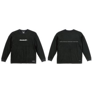 画像: Grande.F.Pブラッシングロゴ.ルーズフィット長袖Tシャツ　ブラックｘホワイト
