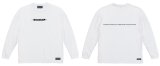 画像: Grande.F.Pブラッシングロゴ.ルーズフィット長袖Tシャツ　ホワイトｘブラック