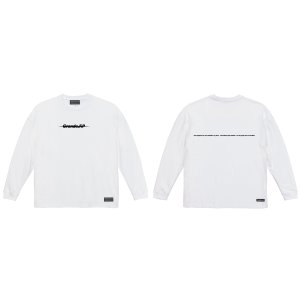 画像: Grande.F.Pブラッシングロゴ.ルーズフィット長袖Tシャツ　ホワイトｘブラック