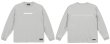 画像1: Grande.F.Pブラッシングロゴ.ルーズフィット長袖Tシャツ　フロストグレーｘホワイト