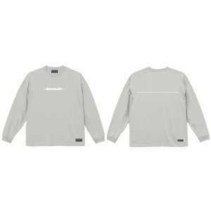 画像: Grande.F.Pブラッシングロゴ.ルーズフィット長袖Tシャツ　フロストグレーｘホワイト