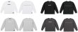 画像8: Grande.F.Pブラッシングロゴ.ルーズフィット長袖Tシャツ　ダークチャコールグレーｘホワイト