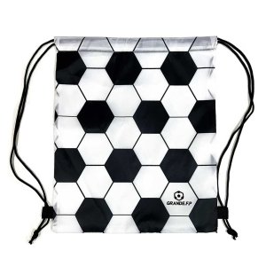 画像: GRANDE.F.P.サッカーボール柄ランドリーBAG　ホワイトｘブラック