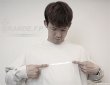 画像2: Grande.F.Pブラッシングロゴ.ルーズフィット長袖Tシャツ　ダークチャコールグレーｘホワイト