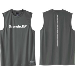 画像: 【BIGサイズ対応】Grande.F.P.ストレッチノースリーブシャツ　ダークグレーｘホワイト