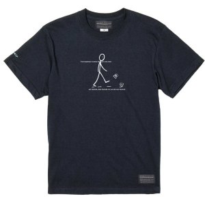 画像: 【完全予約販売：お届け日指定不可.2025年9月上旬〜9月中旬.　お届け商品】 【ジュニア〜BIGサイズ対応商品】ｘ豊田歩コラボ.「歩棒人間くん」イラスト.サポートコットン半袖Tシャツ　ブラック