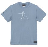画像: 【完全予約販売：お届け日指定不可.2025年9月上旬〜9月中旬.　お届け商品】 【ジュニア〜BIGサイズ対応商品】ｘ豊田歩コラボ.「歩棒人間くん」イラスト.サポートコットン半袖Tシャツ　アシッドブルー