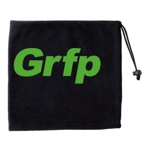 画像: Grfp.フリースネックウォーマー ブラックxグリーン