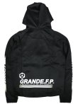 画像2: 【BIGサイズ対応】GRANDE.F.P.ハイパーロゴフーデッドジャージジャケット　ブラックｘホワイト