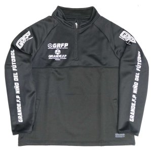 画像: 【BIGサイズ対応】Grande.f.p.LIMITEDトレーニングハーフジップジャージジャケット　ブラックｘホワイト