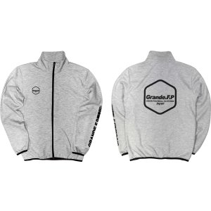 画像: 【ジュニアサイズ対応】Grande.F.P.Japan.ヘキサゴン.ドライスウェットジャージトラックジャケット　グレーｘブラック